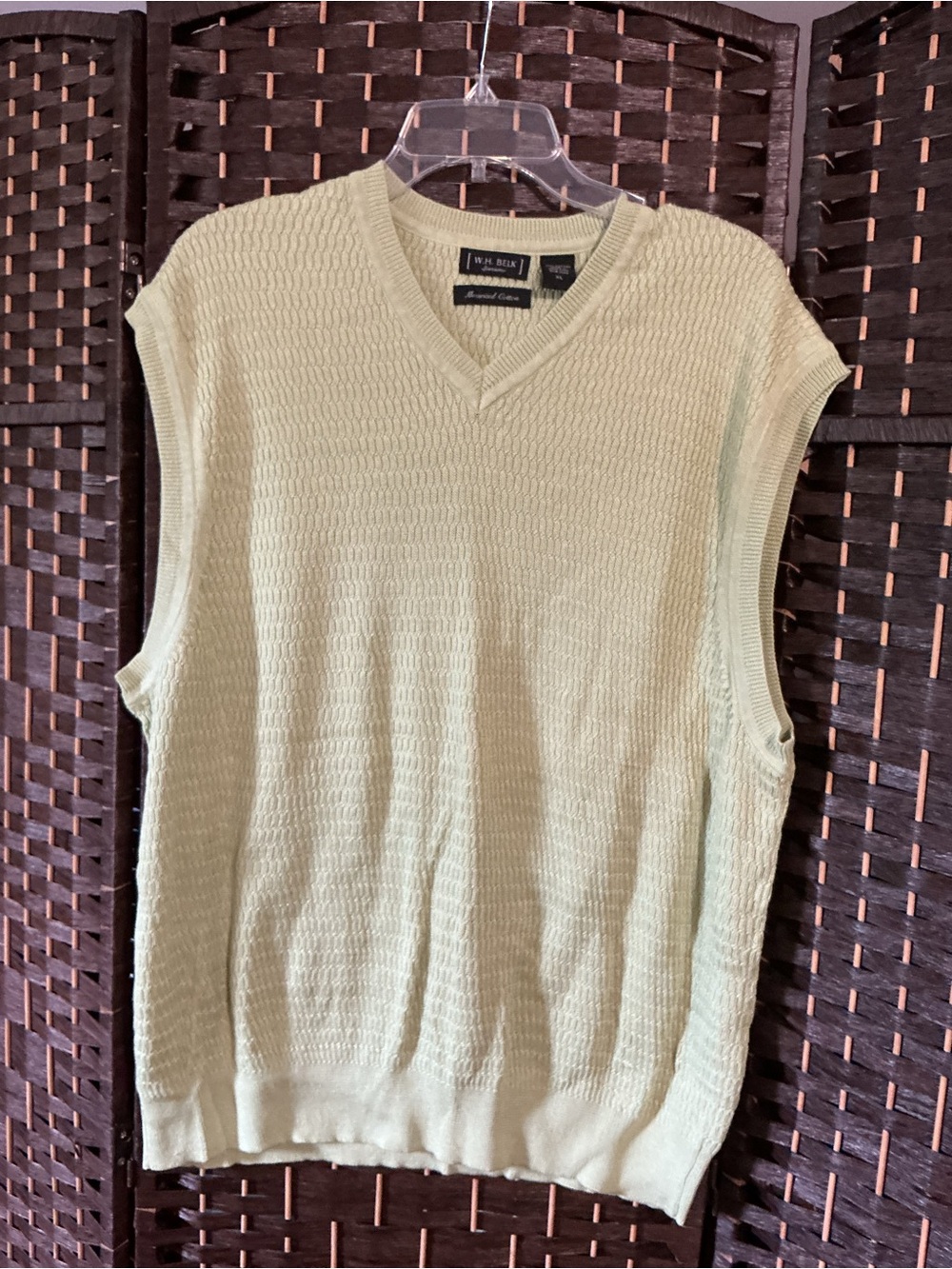 Van Heusen Light Green V-Neck Sweater Vest